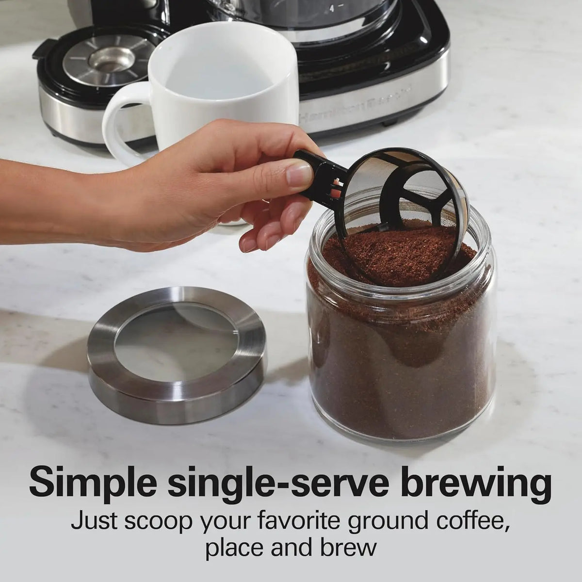 2-Way 12 Cup Programmable Drip Coffee Maker & Single Serve Machine, Gl ...